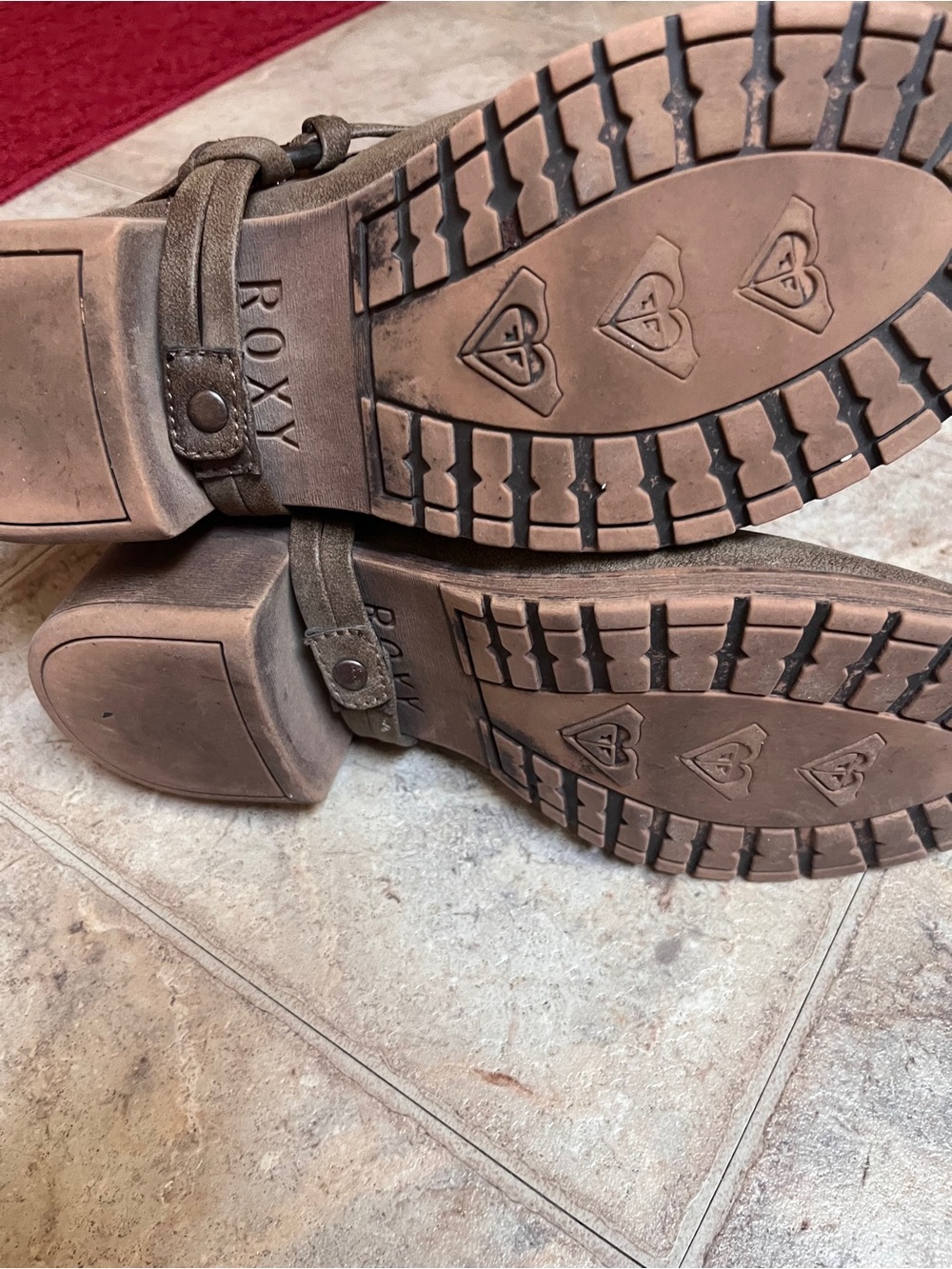 Roxy Brown Suede Lace-Up Ankle Boots - Picture 4 of 5